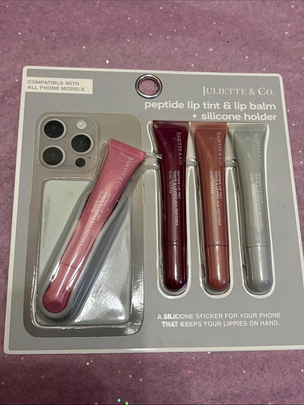 Peptide Lip Tint/ Lip Balm & Silicone Phone Holder Set